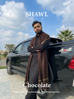 Libas-e-Andalus | Plain 100% Acrylic Men Shawl (Chocolate)