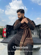 Libas-e-Andalus | Plain 100% Acrylic Men Shawl (Chocolate)