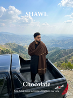Libas-e-Andalus | Plain 100% Acrylic Men Shawl (Chocolate)