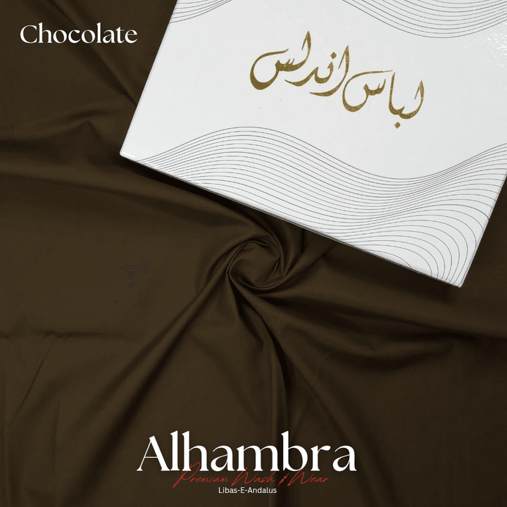 Alhambra Premium 4 Season Wash & Wear Suit (Chocolate) 4-Meter - Sultan Fabrics