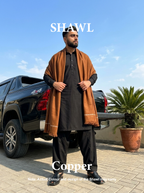 Libas-e-Andalus | Plain 100% Acrylic Men Shawl (Copper)
