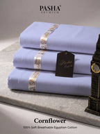 Pasha Premium | 100% Soft Egyptian Cotton | Luxurious Unstitched Fabric (Cornflower)