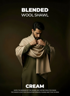 Libas-e-Andalus Blended Wool Shawl (Cream)
