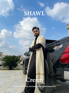 Libas-e-Andalus | Plain 100% Acrylic Men Shawl (Cream)