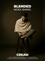 Libas-e-Andalus Blended Wool Shawl (Cream)