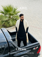 Libas-e-Andalus | Plain 100% Acrylic Men Shawl (Cream)