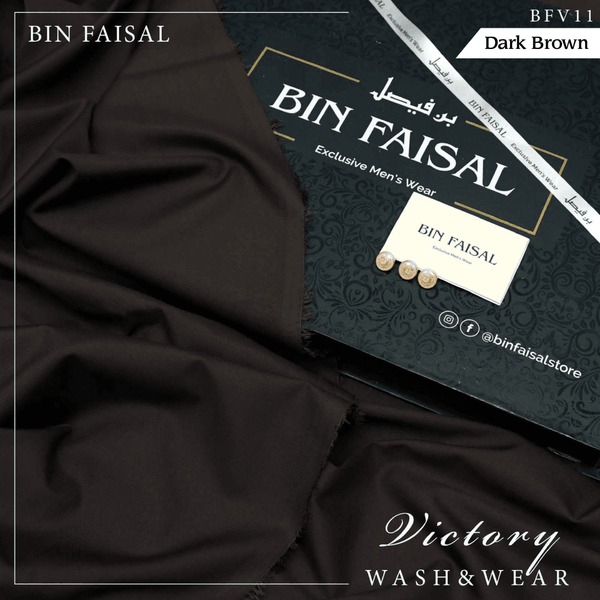 Bin Faisal Victory Wash & Wear (Dark Brown) BFV-11 - Sultan Fabrics