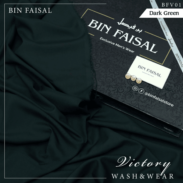 Bin Faisal Victory Wash & Wear (Dark Green) BFV-01 - Sultan Fabrics