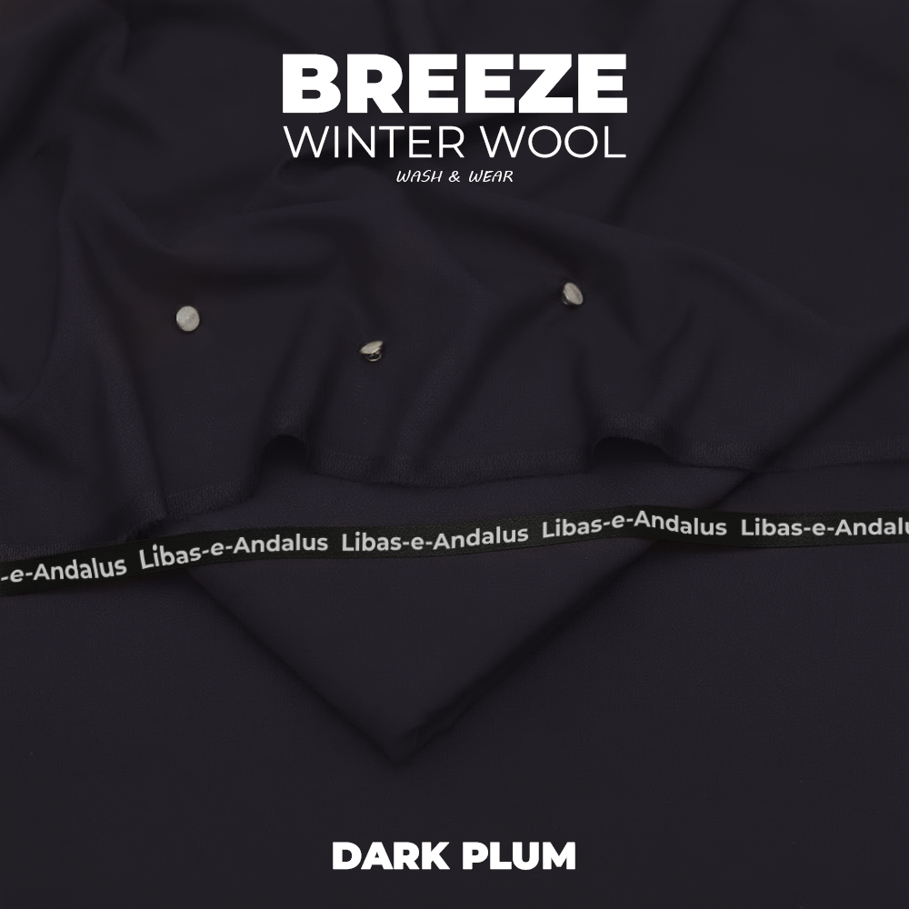 Breeze – Winter Wool Wash & Wear Fabric | Dark Plum