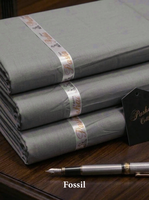Pasha Premium | 100% Soft Egyptian Cotton | Luxurious Unstitched Fabric (Fossil)