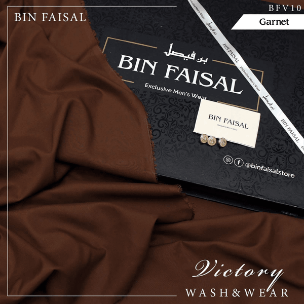 Bin Faisal Victory Wash & Wear (Garnet) BFV-10 - Sultan Fabrics