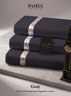 Pasha Premium | 100% Soft Egyptian Cotton | Luxurious Unstitched Fabric (Gray)