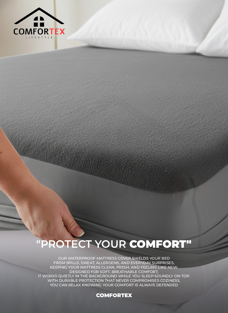 Comfortex Water Proof Mattress Protector | King Size | Gray