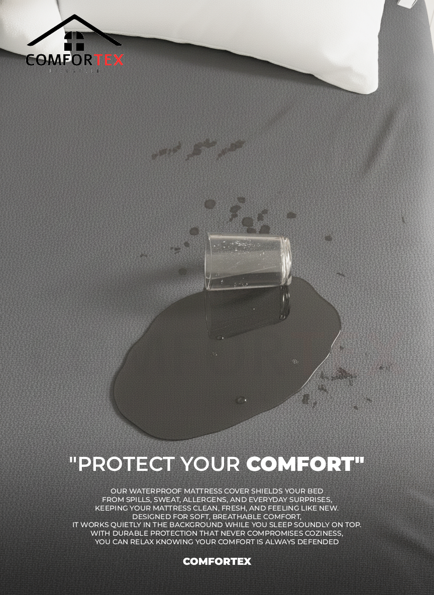 Comfortex Water Proof Mattress Protector | King Size | Gray