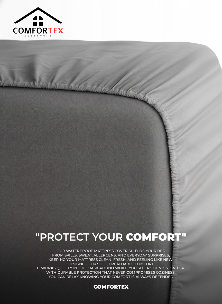 Comfortex Water Proof Mattress Protector | King Size | Gray