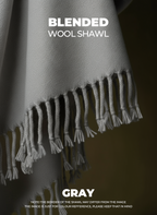 Libas-e-Andalus Blended Wool Shawl (Grey)