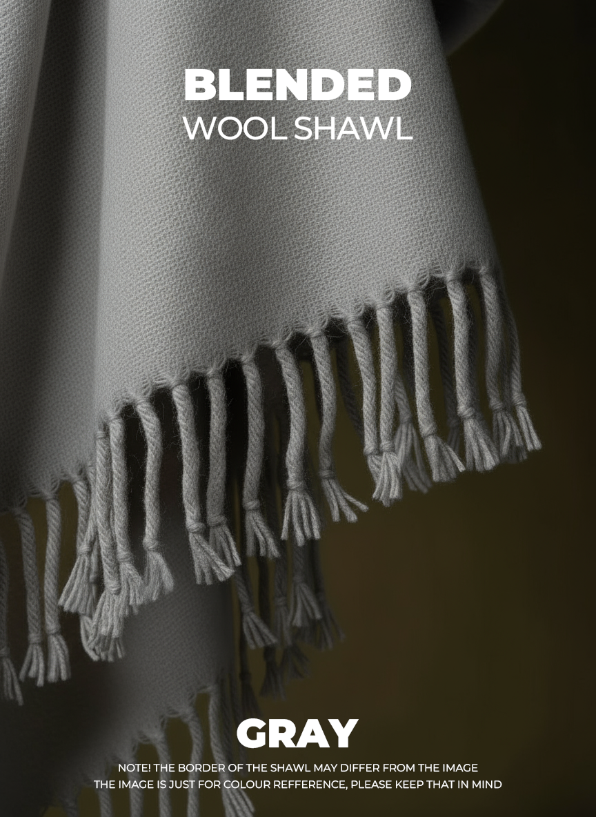 Libas-e-Andalus Blended Wool Shawl (Grey)