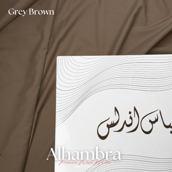 Alhambra Premium 4 Season Wash & Wear Suit (Grey Brown) 4-Meter - Sultan Fabrics