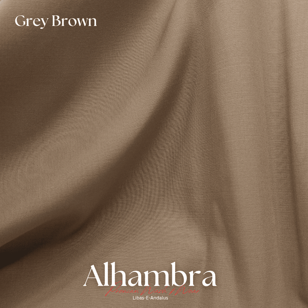 Alhambra Premium 4 Season Wash & Wear Suit (Grey Brown) 4-Meter - Sultan Fabrics