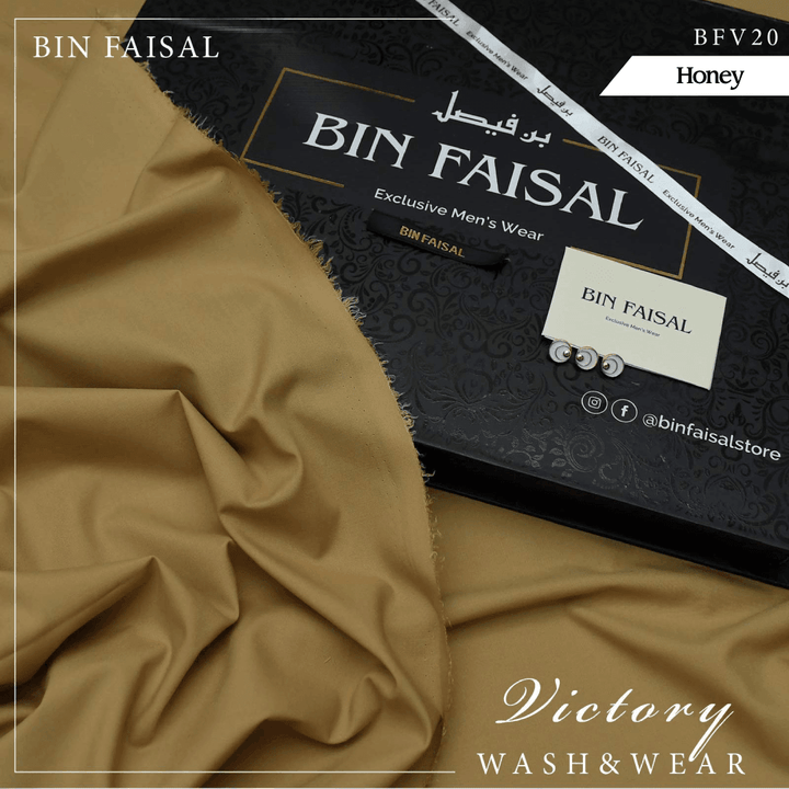 Bin Faisal Victory Wash & Wear (Honey) BFV-20 - Sultan Fabrics