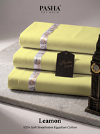 Pasha Premium | 100% Soft Egyptian Cotton | Luxurious Unstitched Fabric (Leamon)