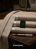 Pasha Premium | 100% Soft Egyptian Cotton | Luxurious Unstitched Fabric (Limestone)