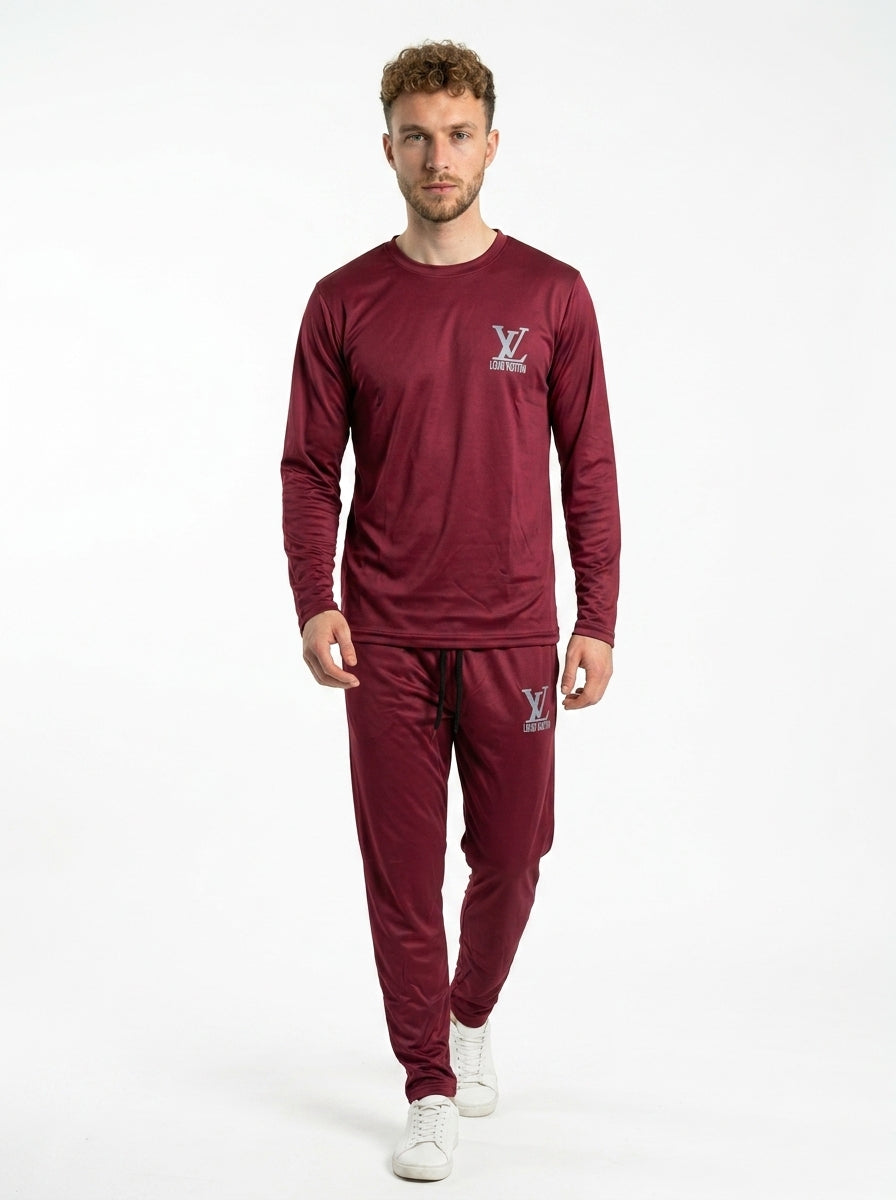LV Summer Dry-Fit Tracksuit (Maroon)