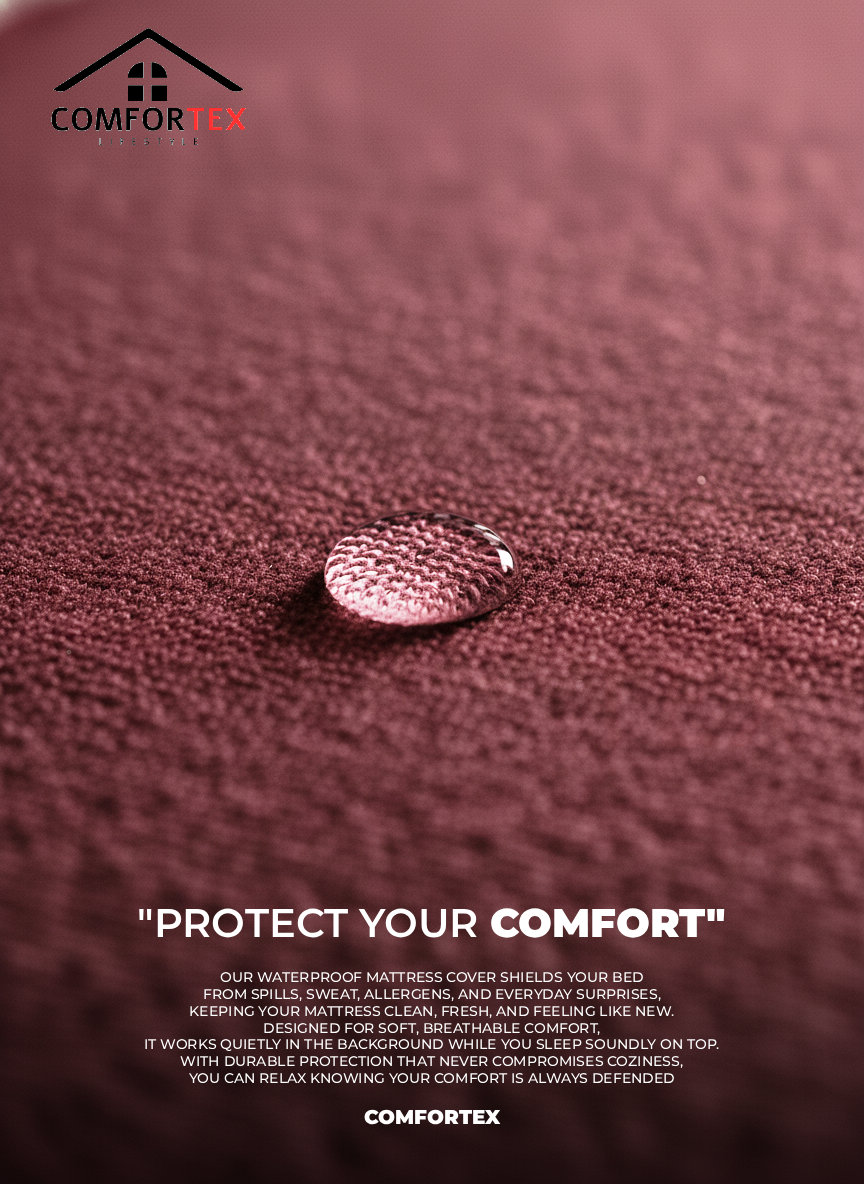 Comfortex Water Proof Mattress Protector | King Size | Maroon