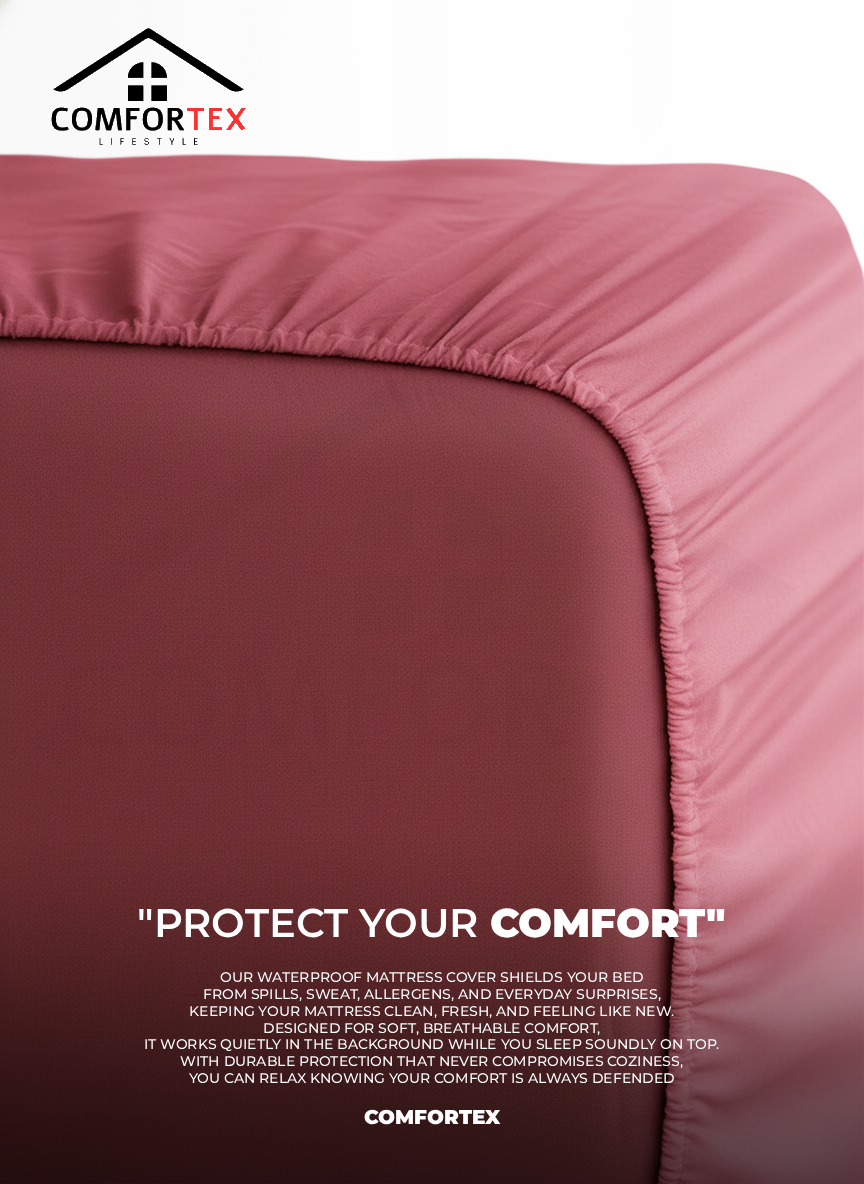 Comfortex Water Proof Mattress Protector | King Size | Maroon