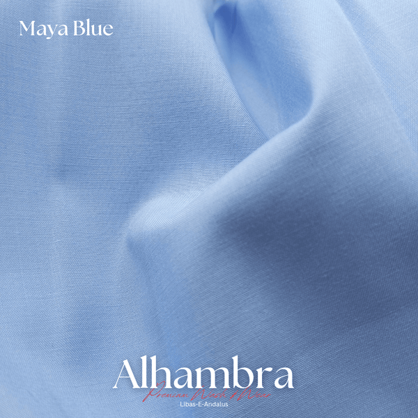 Alhambra Premium 4 Season Wash & Wear Suit (Maya Blue) 4-Meter - Sultan Fabrics