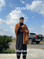 Libas-e-Andalus | Plain 100% Acrylic Men Shawl (Mustard)