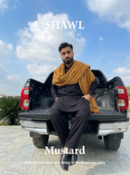 Libas-e-Andalus | Plain 100% Acrylic Men Shawl (Mustard)