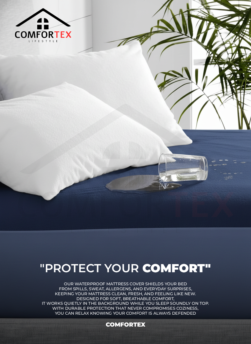 Comfortex Water Proof Mattress Protector | King Size | Blue