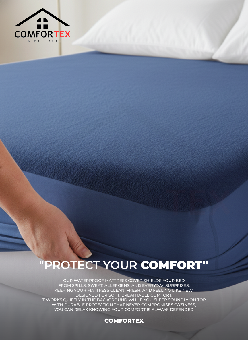 Comfortex Water Proof Mattress Protector | King Size | Blue
