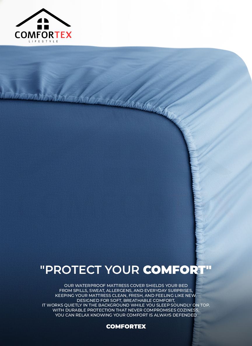 Comfortex Water Proof Mattress Protector | King Size | Blue