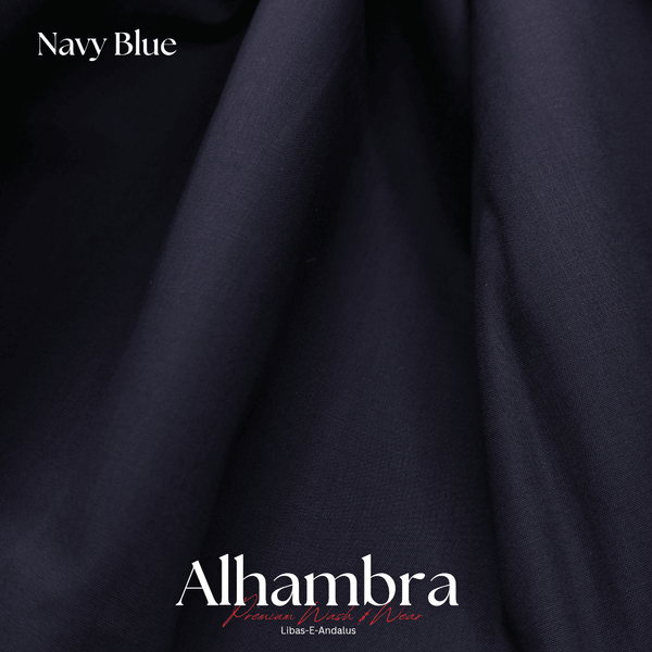 Alhambra Premium 4 Season Wash & Wear Suit (Navy Blue) 4-Meter - Sultan Fabrics