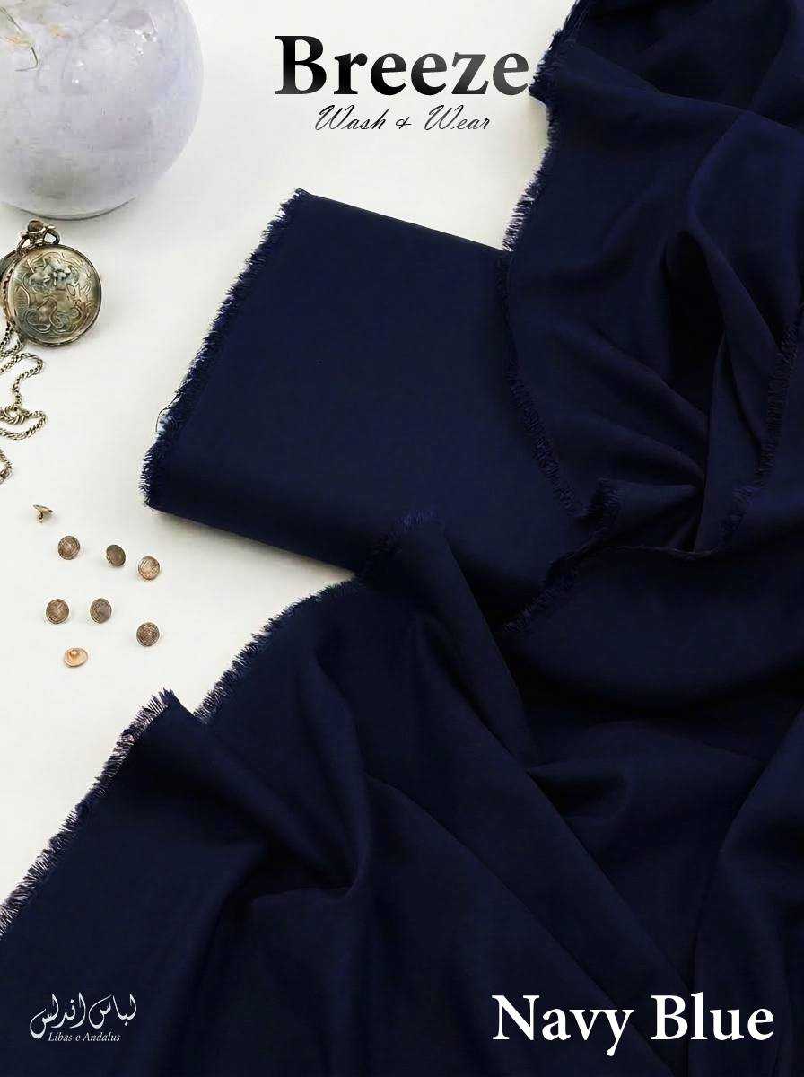 Breeze – Premium All Season Wash & Wear Fabric | Navy Blue