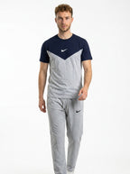 Nik Summer Jersey Tracksuit (Navy & Silver)