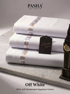 Pasha Premium | 100% Soft Egyptian Cotton | Luxurious Unstitched Fabric (Off White)