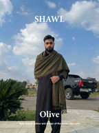 Libas-e-Andalus | Plain 100% Acrylic Men Shawl (Olive)