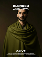 Libas-e-Andalus Blended Wool Shawl (Olive Green)