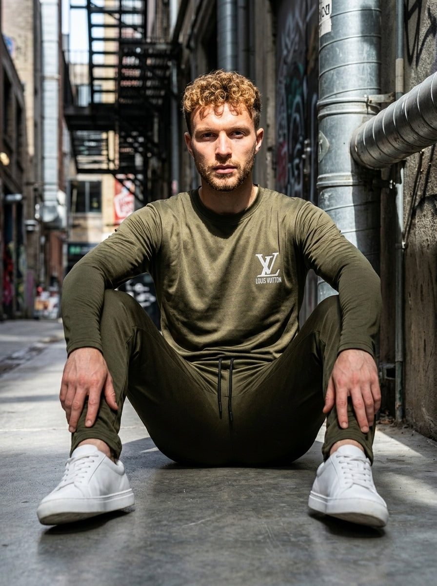 LV Summer Dry-Fit Tracksuit (Olive)