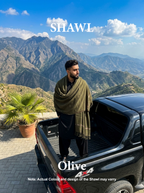 Libas-e-Andalus | Plain 100% Acrylic Men Shawl (Olive)