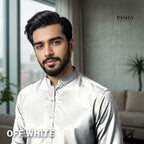 Pasha Premium | 100% Soft Egyptian Cotton | Luxurious Unstitched Fabric (Off White) - Sultan Fabrics