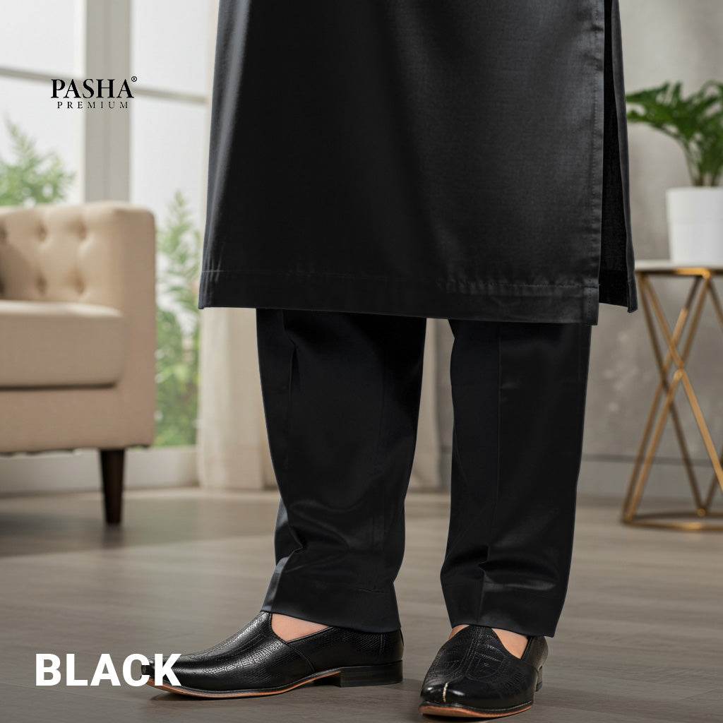 Pasha Premium | 100% Soft Egyptian Cotton | Luxurious Unstitched Fabric (Black) - Sultan Fabrics