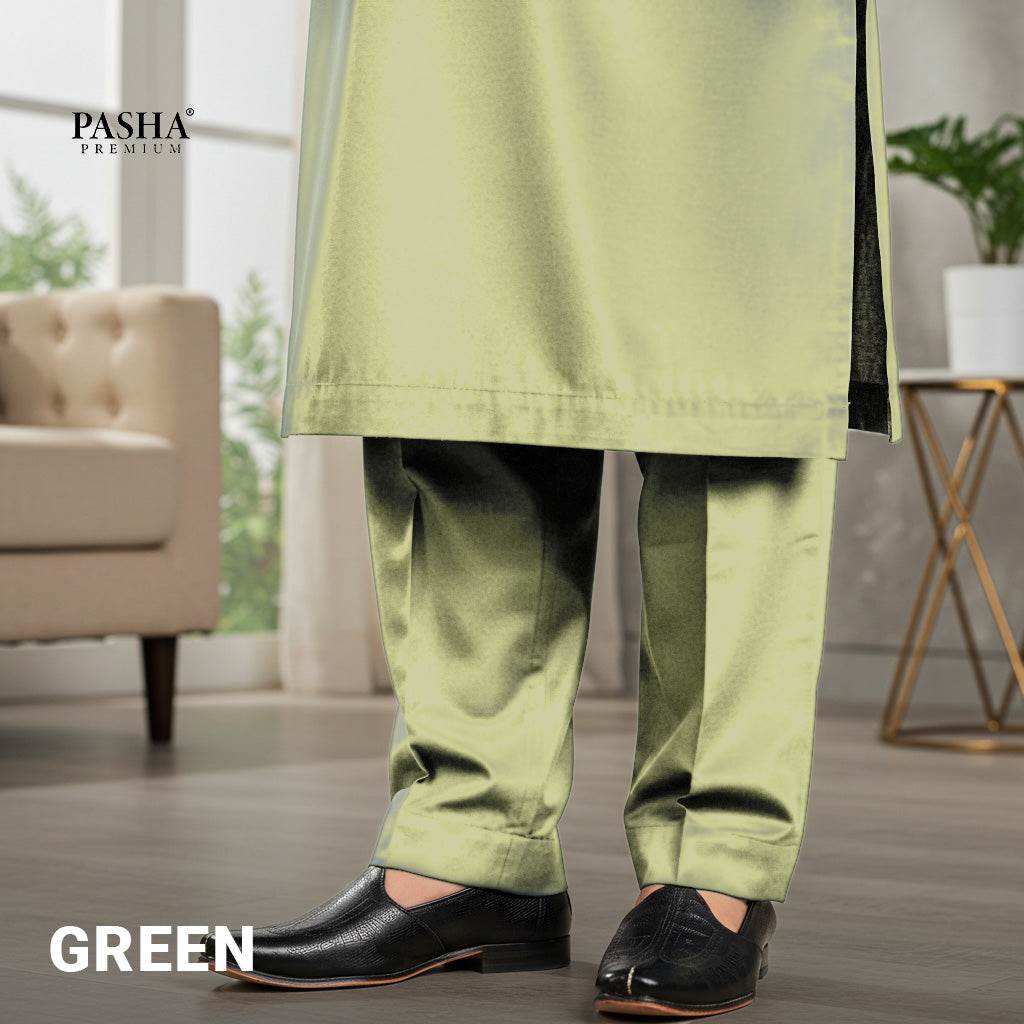 Pasha Premium | 100% Soft Egyptian Cotton | Luxurious Unstitched Fabric (Green) - Sultan Fabrics