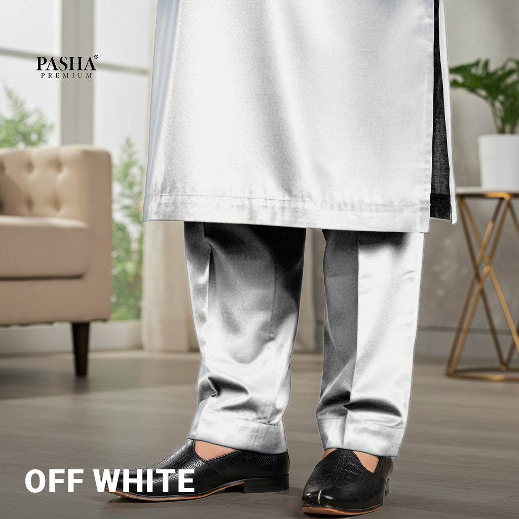 Pasha Premium | 100% Soft Egyptian Cotton | Luxurious Unstitched Fabric (Off White) - Sultan Fabrics