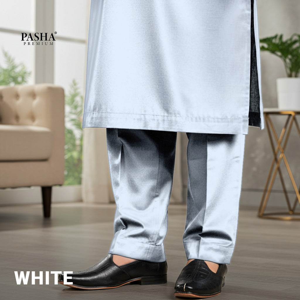 Pasha Premium | 100% Soft Egyptian Cotton | Luxurious Unstitched Fabric (White) - Sultan Fabrics
