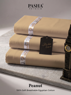 Pasha Premium | 100% Soft Egyptian Cotton | Luxurious Unstitched Fabric (Peanut)