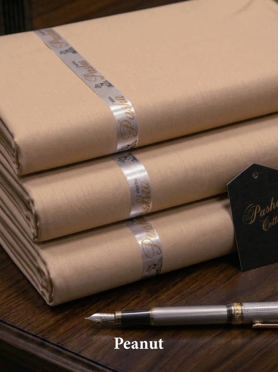 Pasha Premium | 100% Soft Egyptian Cotton | Luxurious Unstitched Fabric (Peanut)